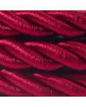 Corde 2XL, câble électrique 3x0,75. Revêtement en tissu bordeaux foncé brillant. Diamètre 24mm.