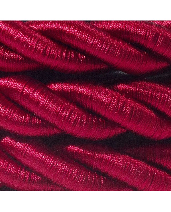 Corde 2XL, câble électrique 3x0,75. Revêtement en tissu bordeaux foncé brillant. Diamètre 24mm.