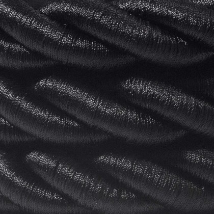 Electrische 2XL touwkabel, 3 x 0,75 mm. Binnenkabels bedekt met zwart textiel. Diameter 24 mm.