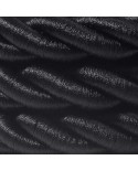 Electrische 2XL touwkabel, 3 x 0,75 mm. Binnenkabels bedekt met zwart textiel. Diameter 24 mm.