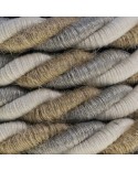 Corde XL, câble électrique 3x0,75. Revêtement en jute, coton et lin naturel Country. Diamètre 16mm.
