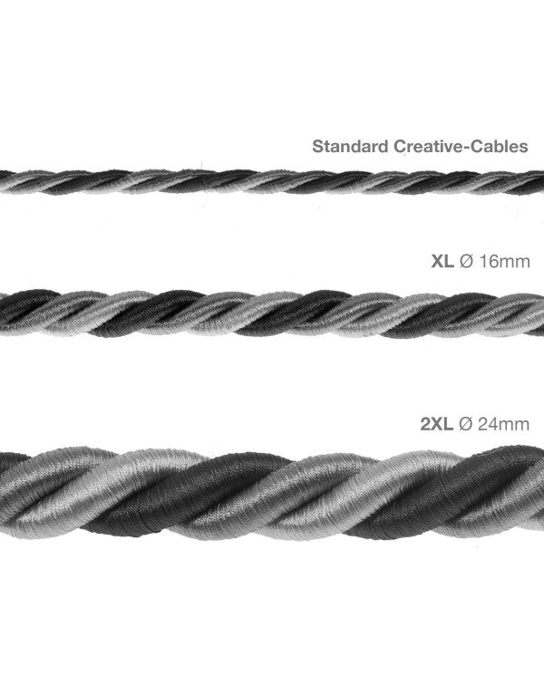 Corde 2XL, câble électrique 3x0,75. Revêtement en tissu lucide Orleans. Diamètre 24mm.