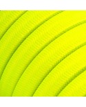 Câble électrique pour Guirlande recouvert en tissu Effet soie Jaune Fluo CF10
