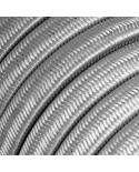 Met textiel omweven 220 V prikkabel, zilver viscose CM02