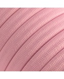 Met textiel omweven 220 V prikkabel, babyroze viscose CM16