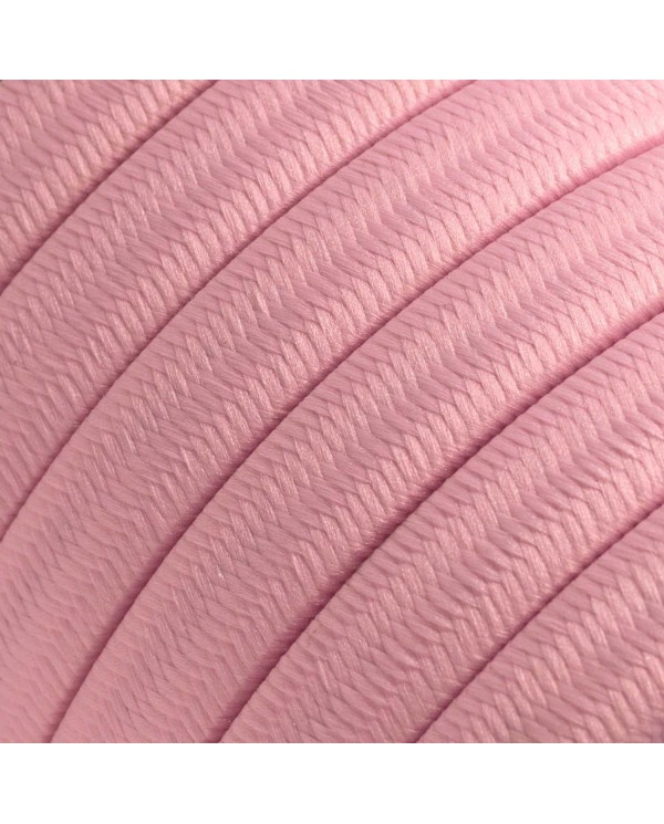 Met textiel omweven 220 V prikkabel, babyroze viscose CM16