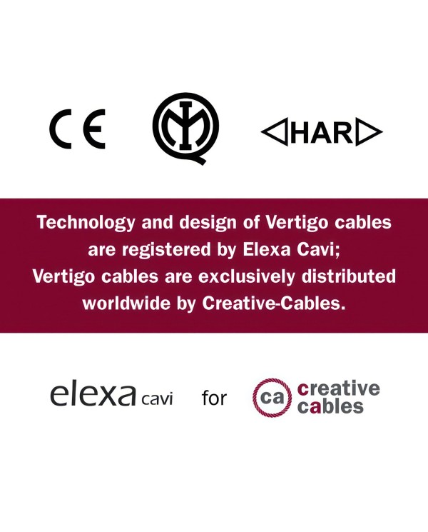 Câble textile Graphite et Noir Charbon Vertigo brillant - L'Original Creative-Cables - ERM38 rond 2x0,75mm / 3x0,75mm