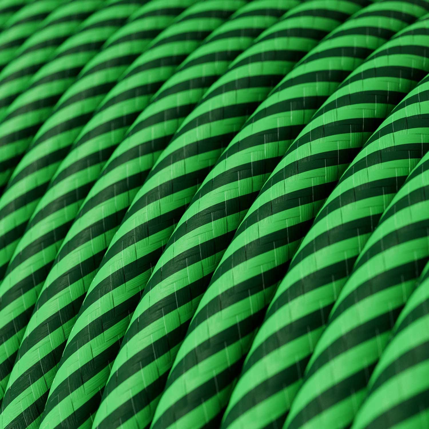 Câble textile Kiwi et vert forêt Vertigo brillant - L'Original Creative-Cables - ERM48 rond 2x0,75mm / 3x0,75mm