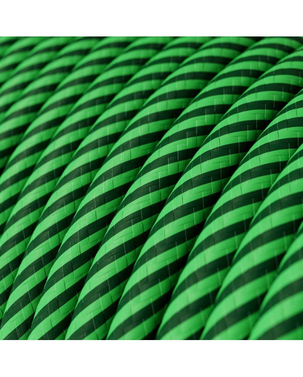 Câble textile Kiwi et vert forêt Vertigo brillant - L'Original Creative-Cables - ERM48 rond 2x0,75mm / 3x0,75mm