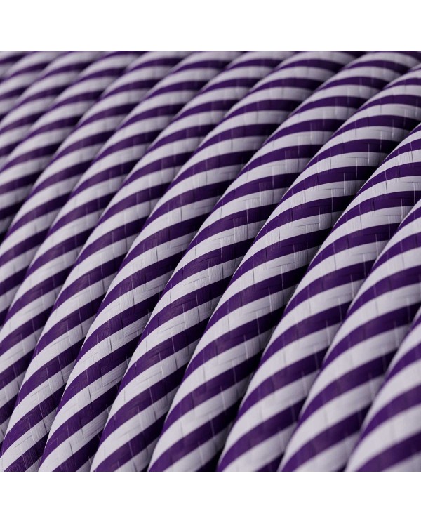 Câble textile Lilas et violet foncé Vertigo brillant - L'Original Creative-Cables - ERM52 rond 2x0,75mm / 3x0,75mm