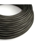 Câble textile Noir optique et gris Vertigo brillant - L'Original Creative-Cables - ERM67 rond 2x0,75mm / 3x0,75mm