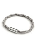 Bracelet avec fermoir magnétique argent mat et câble TN02 (Lin Naturel Gris)