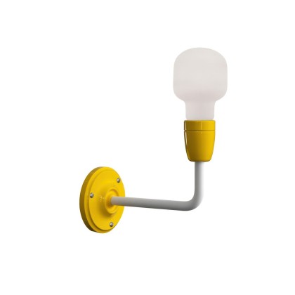 Fermaluce Color, applique murale en porcelaine et métal avec extension curbe - Jaune