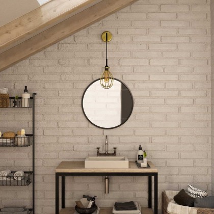 Fermaluce Metal met Drop lampenkap, metalen wandlamp met gebogen arm en textielkabel