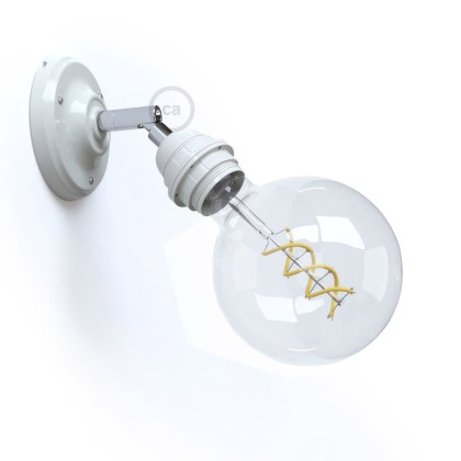 Fermaluce Classic 90° met E27 schroefdraadfitting, porseleinen verstelbare muurlamp - wit