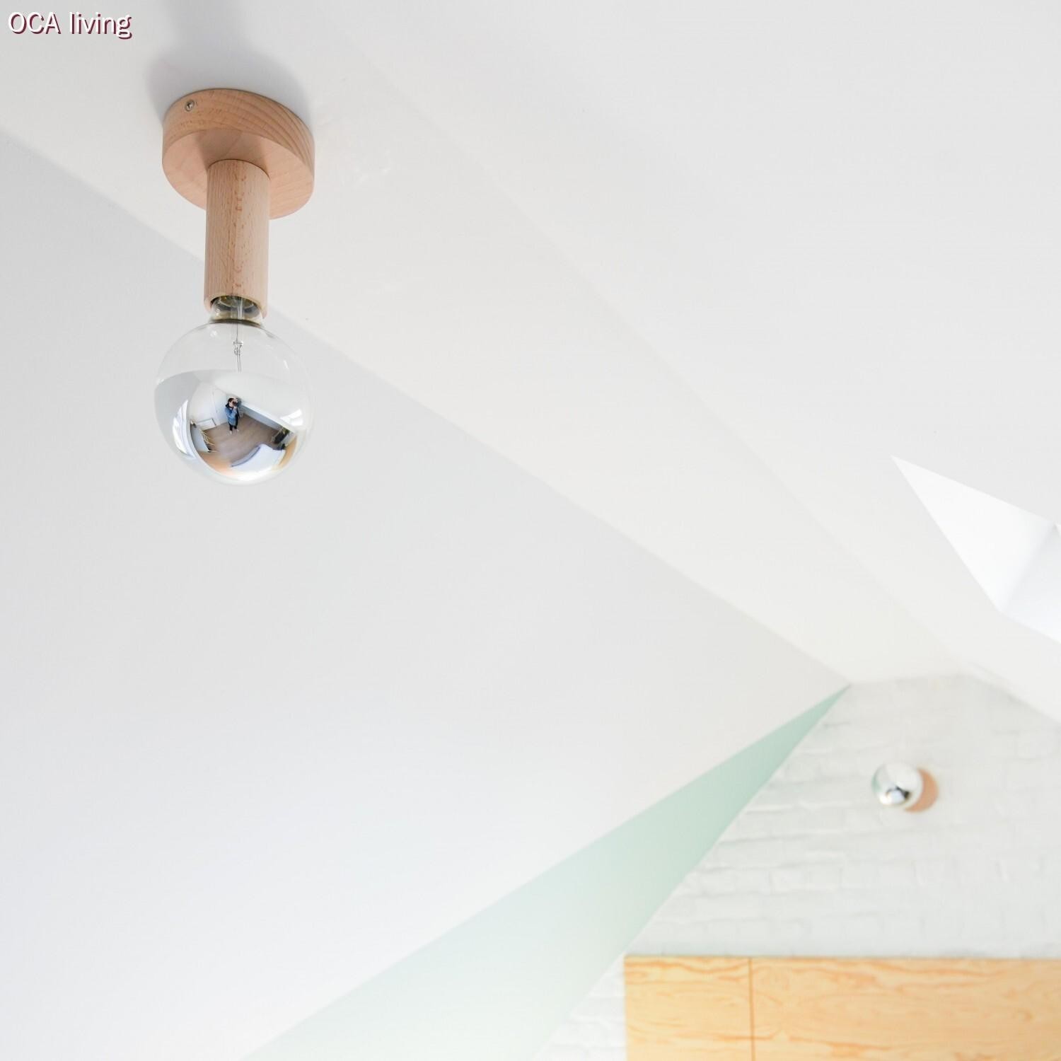 Fermaluce Wood M, houten wand- of plafondlamp