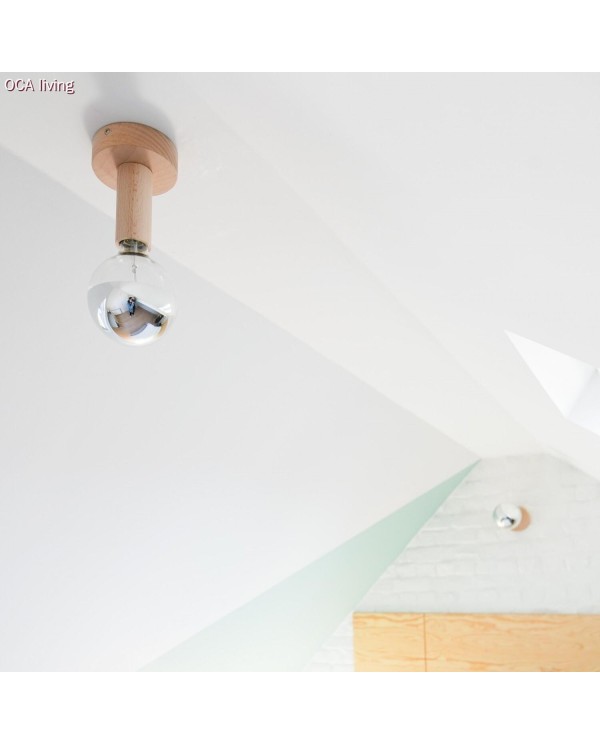 Fermaluce Wood M, houten wand- of plafondlamp