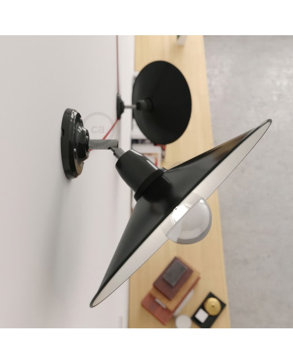 Fermaluce 90° met Swing-lampenkap, verstelbare porseleinen wand- of plafondlamp