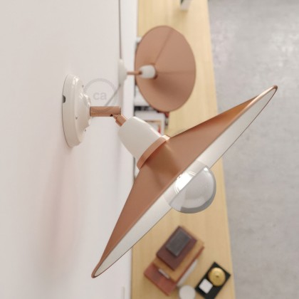 Fermaluce 90° met Swing-lampenkap, verstelbare porseleinen wand- of plafondlamp