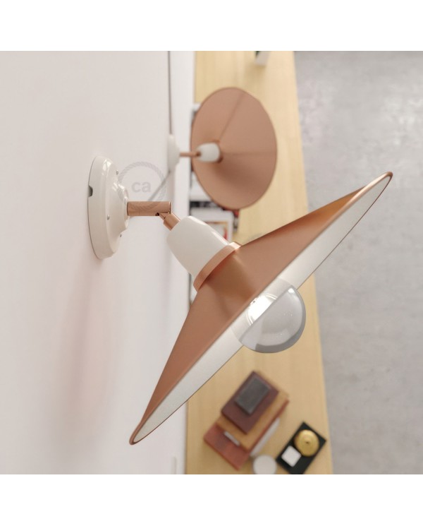 Fermaluce 90° met Swing-lampenkap, verstelbare porseleinen wand- of plafondlamp