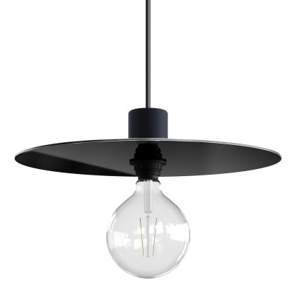 Plat Ellepì oversize en Dibond pour suspensions d’extérieur, diamètre 40 cm - Made in Italy - Noir