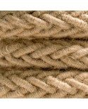 2XL gedraaid touw van jute, 2x0,75 elektrische kabel. Diameter 24mm.