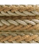 Cordon tressé en jute et lin naturel gris 2XL, câble électrique 2x0,75. Diamètre 24mm