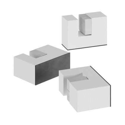 Kit pieds en bois, support pour lampe de table - Blanc