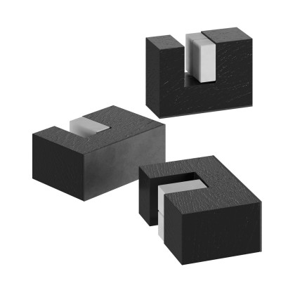Kit pieds en bois, support pour lampe de table - Noir