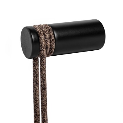 Rolé, passe-câble en bois, fixation murale pour lampe à suspension - Noir