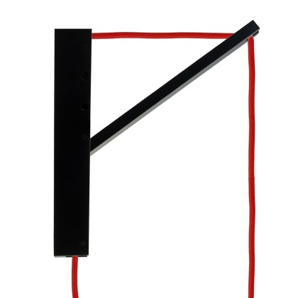 Pinocchio, support mural réglable en bois pour lampes à suspension - Noir