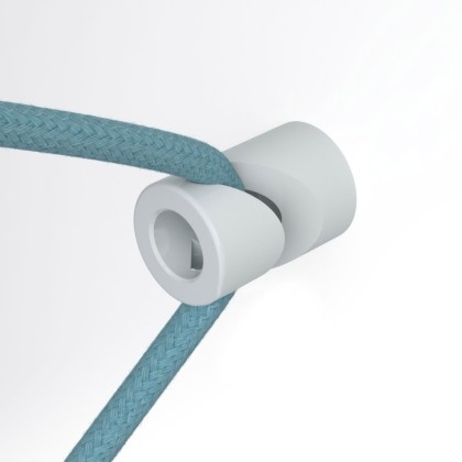 Decentralisatie, "V"-haak voor wand- of muurbevestiging, voor textiele elektriciteitskabels - wit