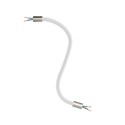 Kit Creative Flex flexibele buis bekleed met zilvere RM02 stof met metalen eindstukken - geborsteld titanium