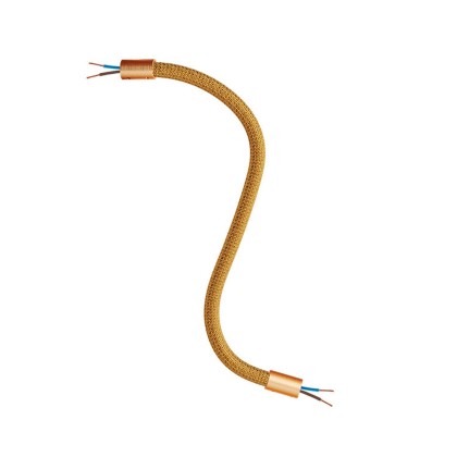 Kit Creative Flex flexibele buis bekleed met bronskleurige RM73 stof met metalen eindstukken - geborsteld koper