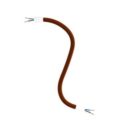 Kit Creative Flex tube flexible recouvert de tissu RM13 Marron - Blanc mat