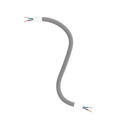 Kit Creative Flex tube flexible recouvert de tissu RZ04 Noir et Blanc - Blanc mat
