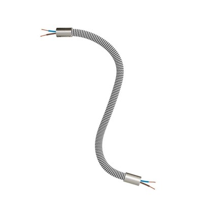 Kit Creative Flex tube flexible recouvert de tissu RZ04 Noir et Blanc - Titane satiné