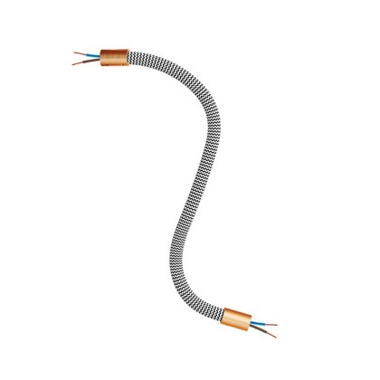 Kit Creative Flex tube flexible recouvert de tissu RZ04 Noir et Blanc - Cuivre satiné