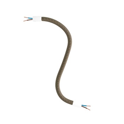 Kit Creative Flex tube flexible recouvert de tissu RZ24 Noir et Or - Blanc mat