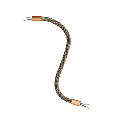 Kit Creative Flex tube flexible recouvert de tissu RZ24 Noir et Or - Cuivre satiné