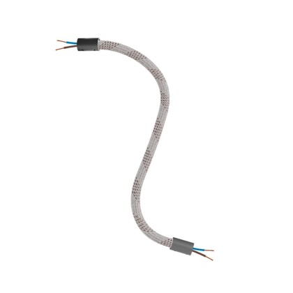 Kit Creative Flex flexibele buis bekleed met lichtkleurige mix RM72 stof met metalen eindstukken - zwart