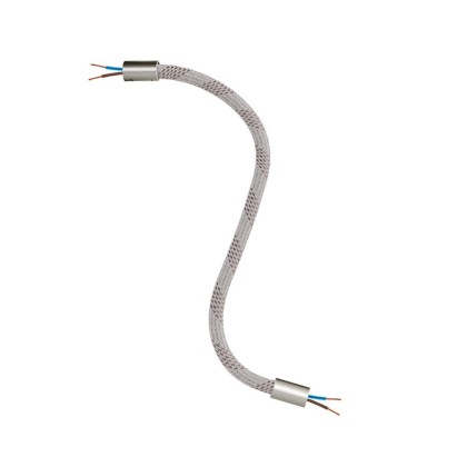 Kit Creative Flex flexibele buis bekleed met lichtkleurige mix RM72 stof met metalen eindstukken - geborsteld titanium