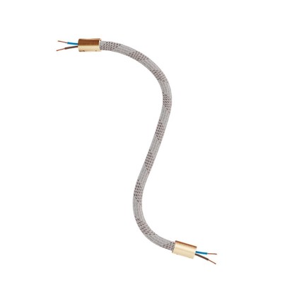 Kit Creative Flex flexibele buis bekleed met lichtkleurige mix RM72 stof met metalen eindstukken - geborsteld brons