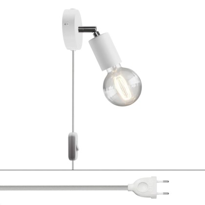 Spostaluce lamp en verstelbaar metalen scharnier - wit
