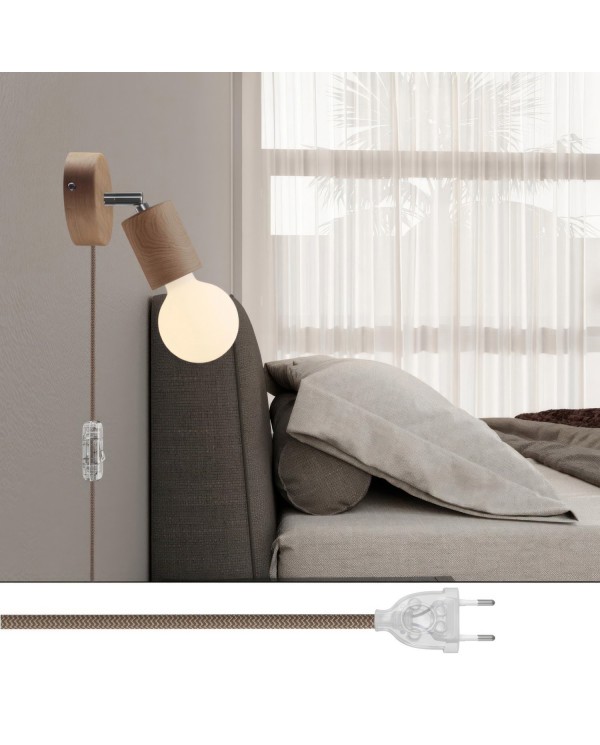 Spostaluce lamp en verstelbaar houten scharnier