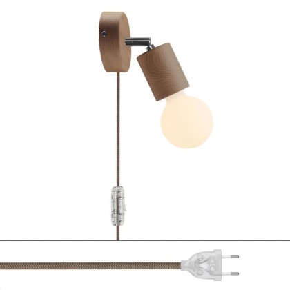 Spostaluce lamp en verstelbaar houten scharnier - neutraal - verchroomd