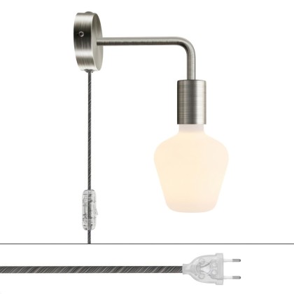 Spostaluce metalen lamp met gebogen arm - geborsteld titanium