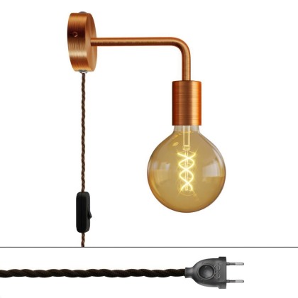 Spostaluce metalen lamp met gebogen arm - geborsteld koper