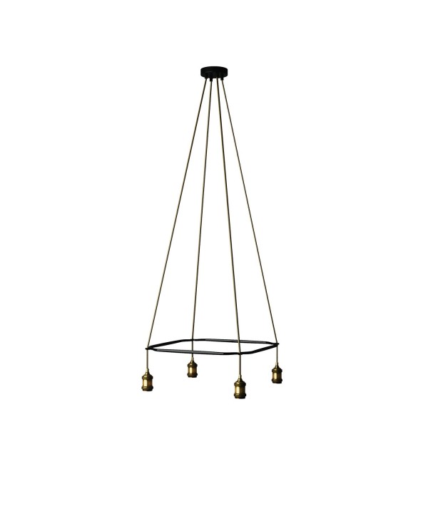 Lustre Cage avec 4 bras Crystal