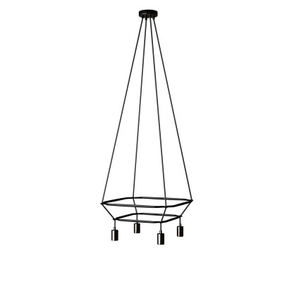 Lustre 2 Cage avec 4 bras Bona Pastel - Perle noire